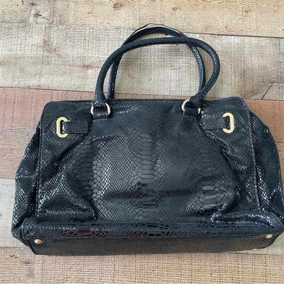 Michael Kors Snake Embossed Hamilton Handbag Black - Picture 5 of 13